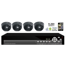 420TVL 4CH channel CCTV DVR Kit Inc. H.264 Network DVR with Mobile Viewing and Dome Cameras 500G Seagate Hard Drive